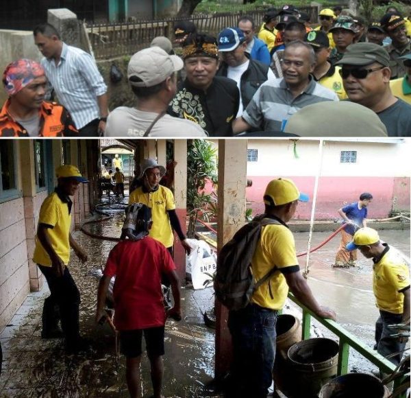 Bupati Bandung Dadang Naser berdialog dengan warga, saat kunjungan kerjanya di Kampung Balero, Desa/Kec Dayeuhkolot, Kab Bandung, Minggu (9/4). by iwa/bbcom