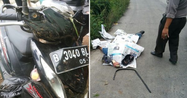 Kecelakaan tunggal terjadi akibat motor matic Honda Beat bernopol B 3040 BL yang ditumpangi kedua korban dari arah Garut mengalami rem blong dan melesat tak terkendali dari jalan yang menurun curam dan berkelok di Cukang Monteng.