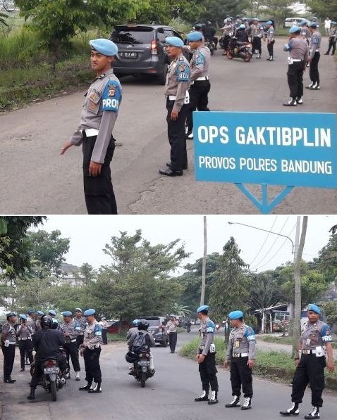 Gaktiblin kendaraan personil Polres Bandung di Jalan Bahayangkara No 1 Soreang atau di depan Mapolres Bandung, Selasa (10/10/17). by bb80