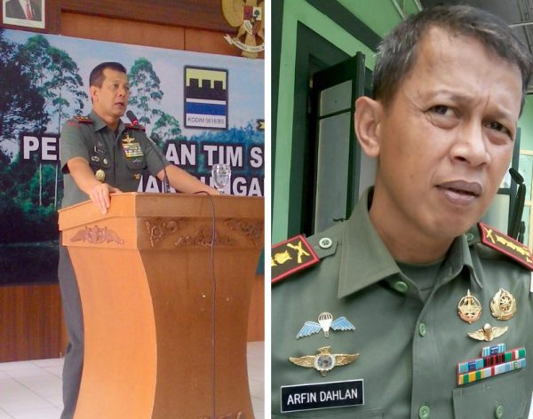 Pangdam III/Siliwangi Mayjen TNI Doni Monardo dan Dandim 0618/BS, Kol Inf Arfin Dahlan, saat Pembekalan Tim Survei Anak Sungai Citarum Wilayah Kota Bandung di Aula Citra Bakti Makodim 0618/BS Kota Bandung, Rabu (10/1/18). by ist