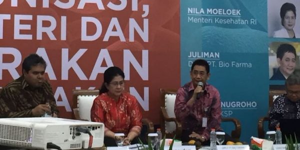 Diskusi Forum Merdeka Barat 9 (FMB9) bertajuk "Imunisasi, Difteri, dan Gerakan Antivaksin”, di Kementerian Komunikasi dan Informatika, Jakarta, Jumat (12/1/18). by Biofarma